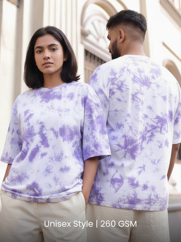 White Lavender | Unisex Tie-Dye Oversized T-Shirt